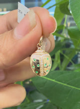 Emerald Diamond Lady bug Charm
