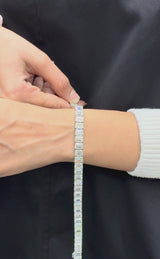 36.14 CT Emerald 7.5 Inches Lab Diamonds Tennis Bracelet