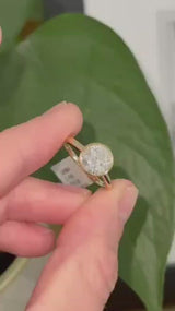 Yellow Gold Bezel 2.05ct Round Lab Diamond Ring