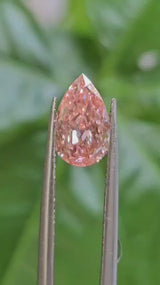 IGI 1.52CT PEAR FANCY VIVID PINK VVS2