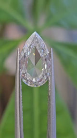 IGI 2.09CT PEAR ROSE CUT F VS1