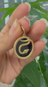 14KT Yellow Gold Snake Pendant