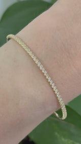 Yellow gold 0.37ct natural diamond flex bracelet