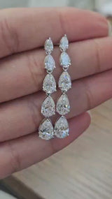 5.30cttw Pear Shape Lab Diamond Dangle Earring