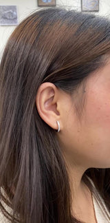 0.25CT Lab-Grown Diamond Sterling Silver Hoop Earrings