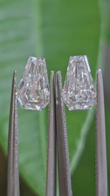 IGI 1.06CT + 1.07CT COFFIN CUT E VVS2 PAIR