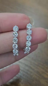 3.54ct White Gold Round Lab Diamond Hoops