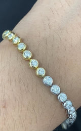 4.20 CT 6.9 INCHES PRE-LOVED NATURAL DIAMONDS BEZEL BRACELET