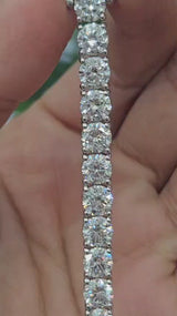 15.40ct 14K White Gold Lab Diamond 7" Tennis Bracelet