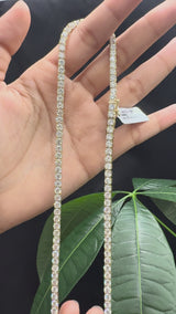 23 cttw Lab 17 inches Yellow Gold Tennis Necklace