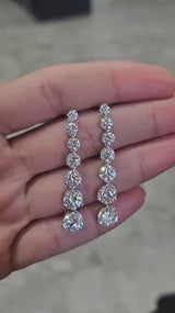 6.12cttw White Gold Round Dangle Lab Diamond Earring