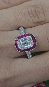 Chris cut Lab Diamond & Natural Ruby Ring