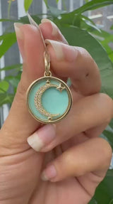 14KT Yellow Gold Blue Mood Pendant
