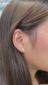0.50CT Lab-Grown Diamond Sterling Silver Flower Earrings