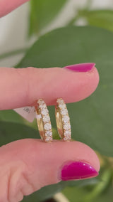 14.9mm yellow gold 0.77ct lab diamond hoop earrings
