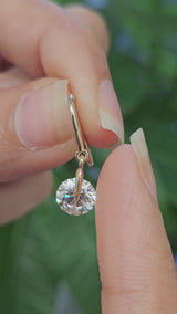 IGI-Certified 1 CT Round Lab-Grown Diamond Spinning Dangling Earring