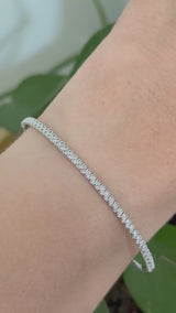 White gold 0.37ct natural diamond flex bracelet