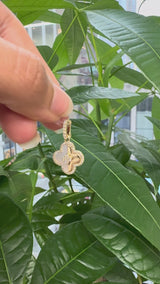 14KT Yellow Gold MOP & Dia Clover Pendant