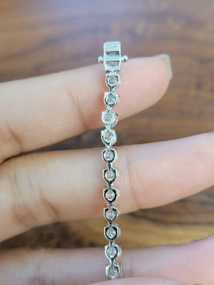 6.02 CT Lab 6.5 inches 3 Prongs Tennis Bracelet