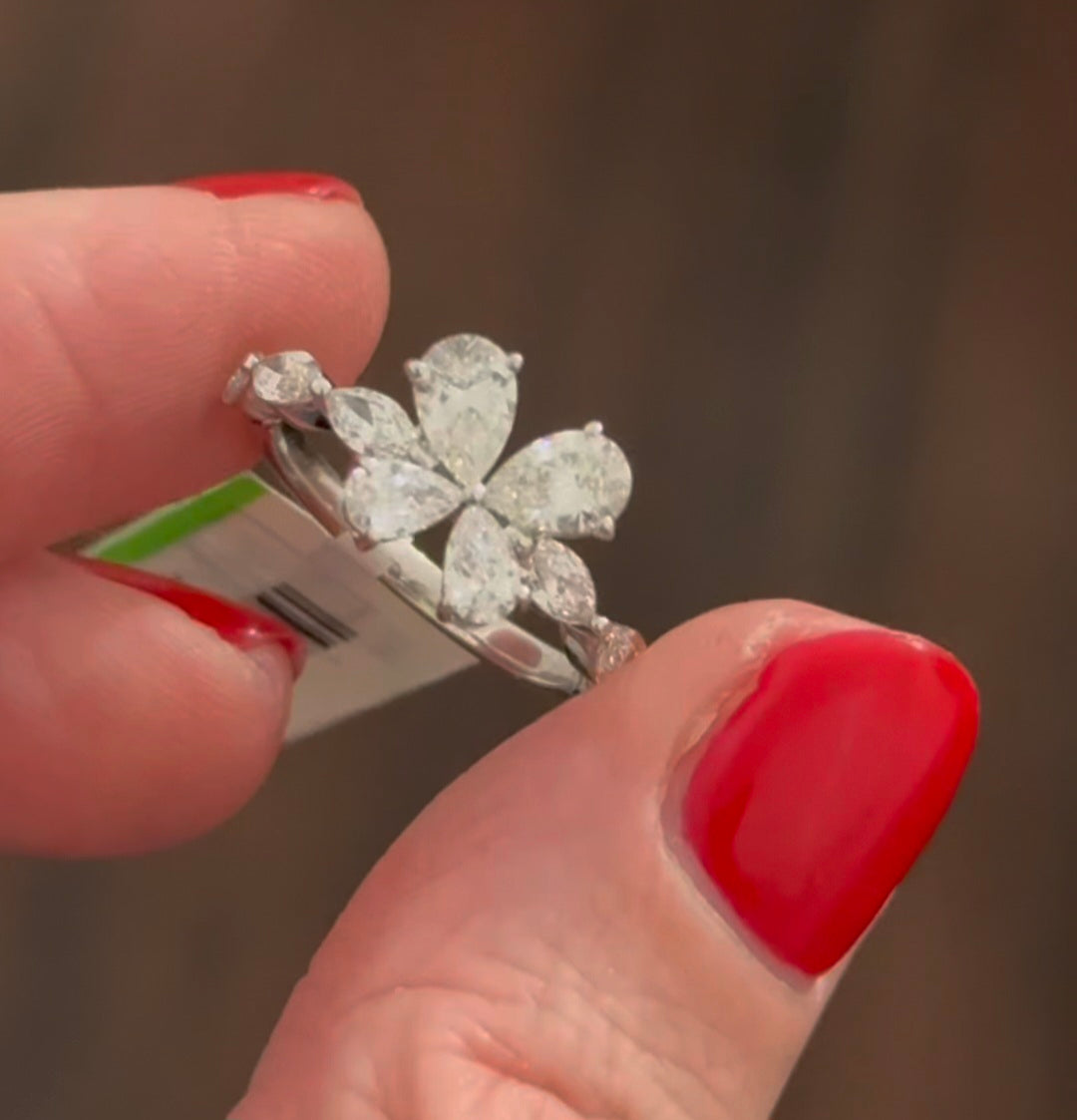 White Gold 0.92ct Pear & Marquise Lab Diamond Ring