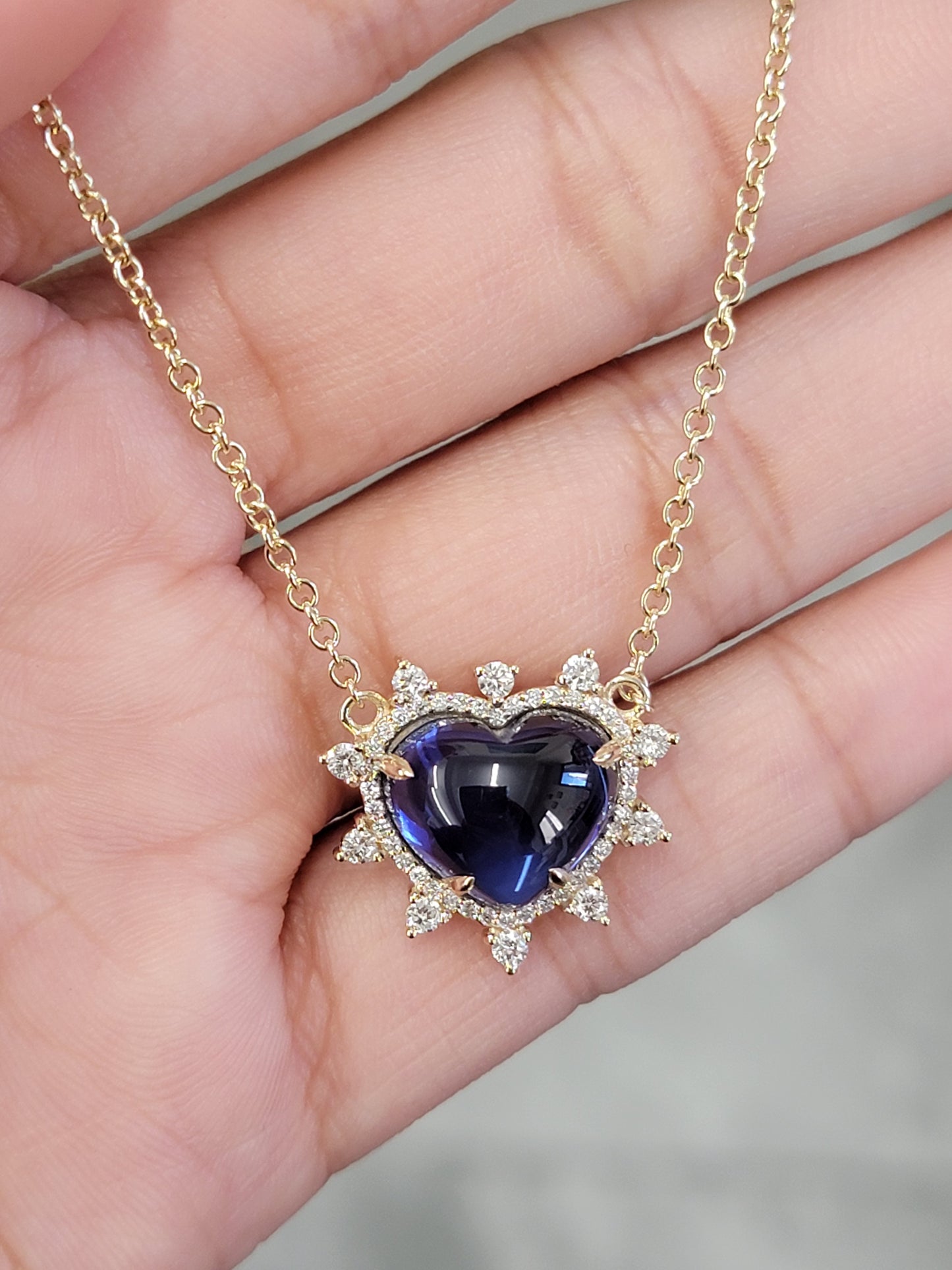 9CT Lab grown sapphire Yellow necklace