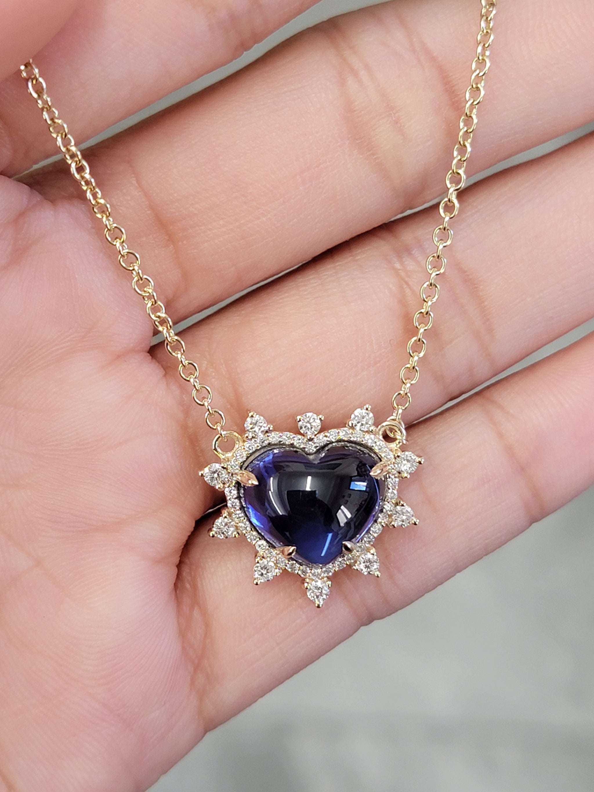 9CT Lab grown sapphire Yellow necklace