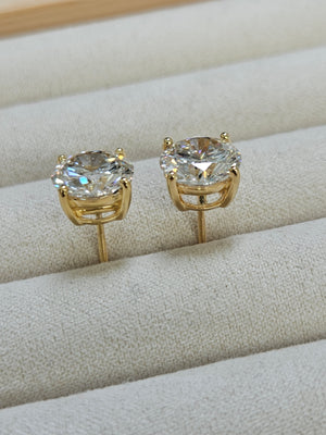 Great Deal - 5 cttw Lab 14k Yellow gold Screwback Studs