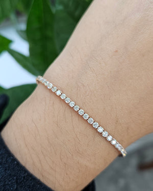 3.28 CT Lab 7 Inches Rose Tennis Bracelet