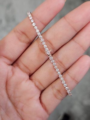 3.28 CT Lab 7 Inches Rose Tennis Bracelet