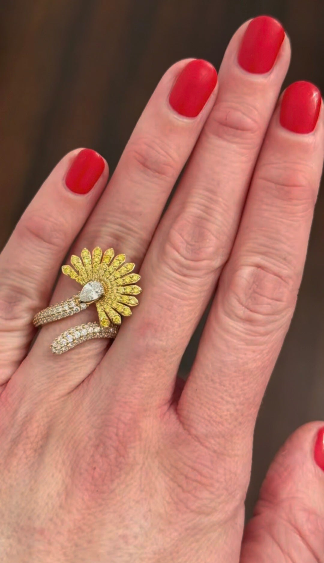 Yellow Gold & White & Yellow Lab Diamond Ring