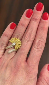 Yellow Gold & White & Yellow Lab Diamond Ring