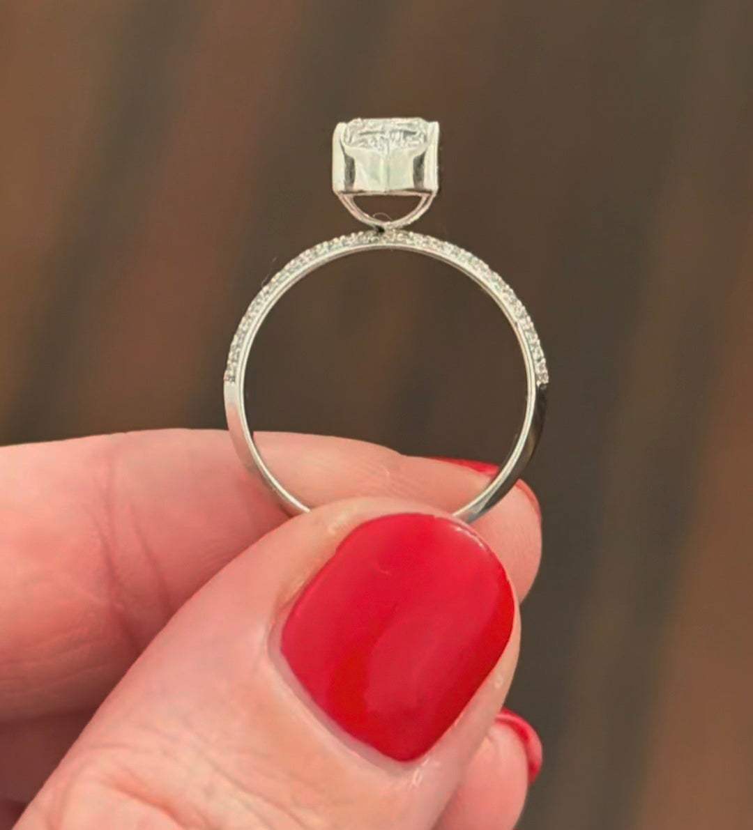 White Gold Pear & Round Lab Diamond Ring