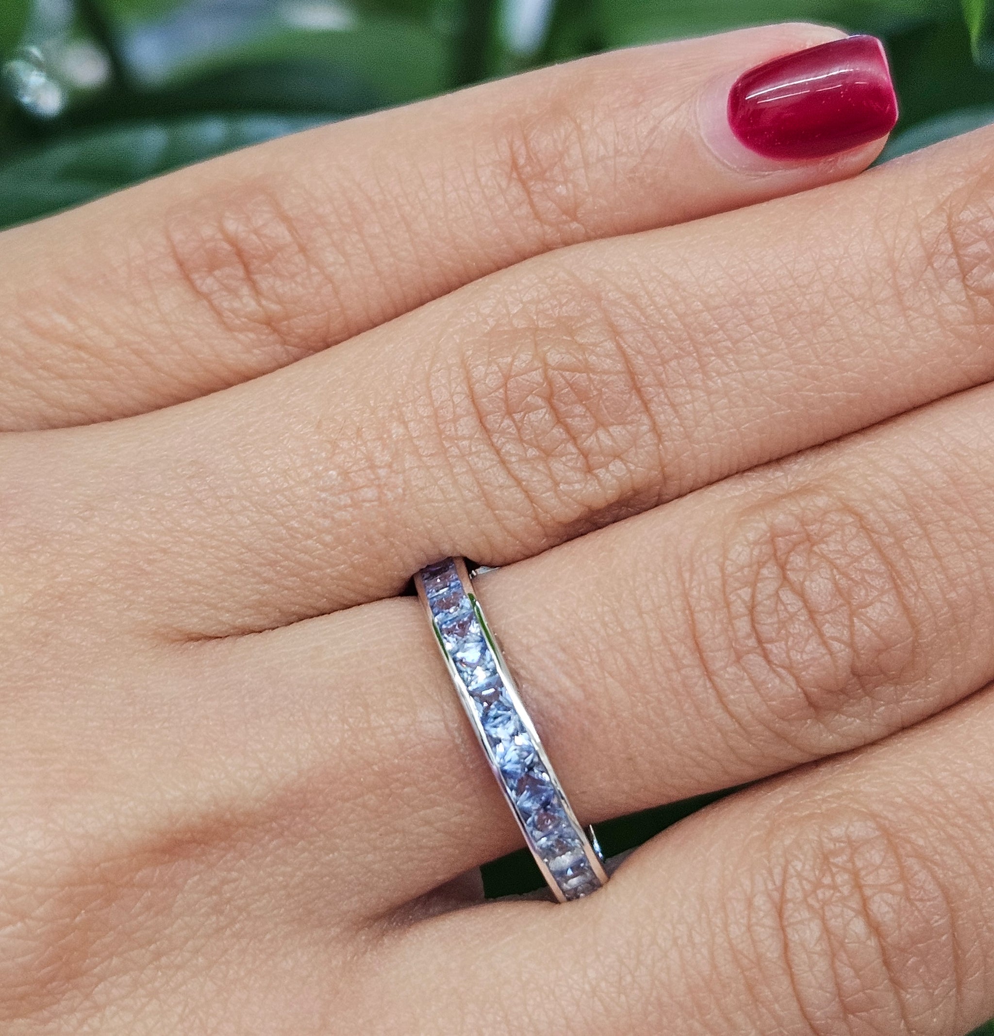 Light Blue Sapphire Ombre White Gold Ring