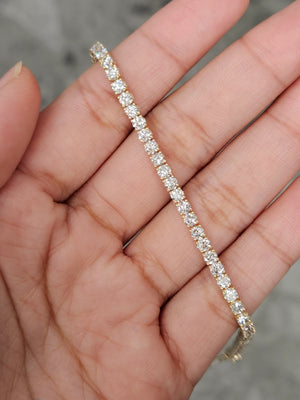 5.97 ct Lab 7 inches Yellow Tennis Bracelet