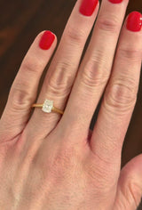 Yellow Gold 1.21ct Elongated Cushion Lab Diamond Ring