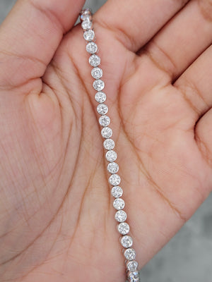 5.43 ct lab 7.15 inches Bezel Tennis Bracelet
