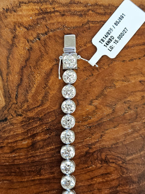 15 CT Lab 7 inches Bezel Tennis Bracelet