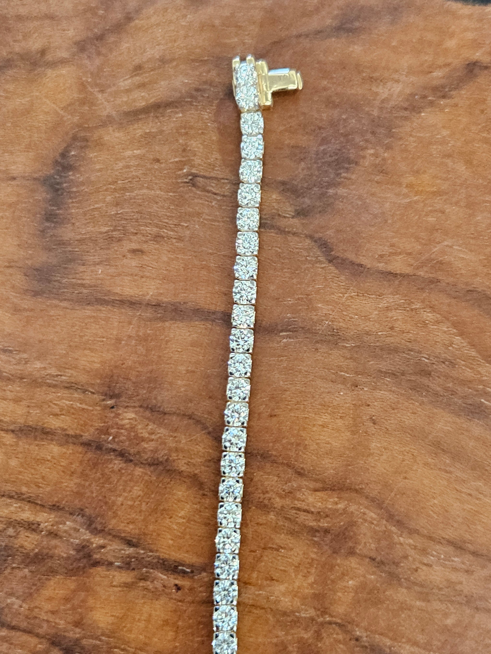 3 CT Lab 7.15 Inches Yellow Tennis Bracelet