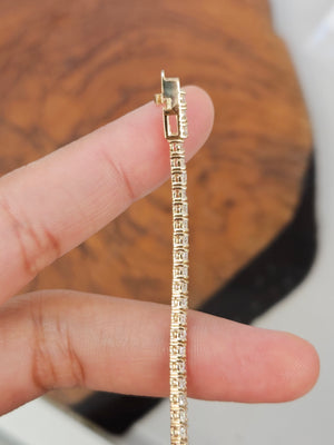 3.95 CT Lab 7 inches Yellow Tennis Bracelet