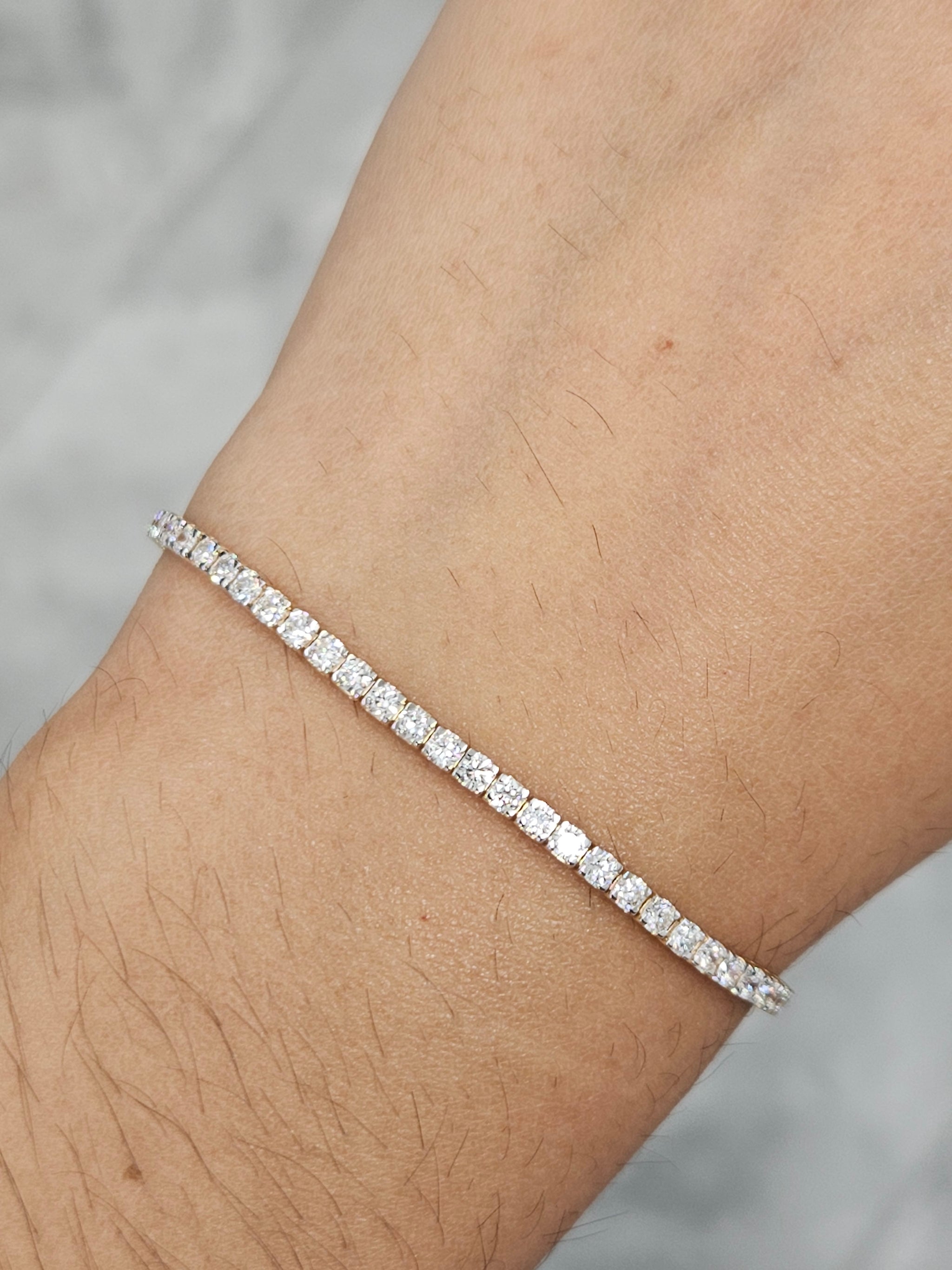 3 CT Lab 7.15 Inches Yellow Tennis Bracelet