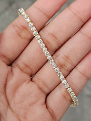 5.97 ct Lab 7 inches Yellow Tennis Bracelet