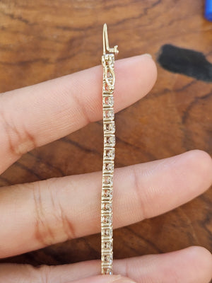14k 7.16 ct lab 7 inches Yellow Tennis Bracelet