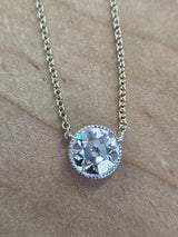 *Custom-made * Bezel set OEC  Lab Diamond Necklace