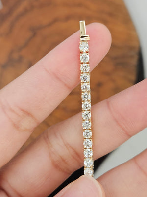 5.38 CT Lab 7 Inches Yellow Tennis Bracelet