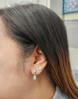 3.15 cttw Lab Pear Diamonds Drop Earrings