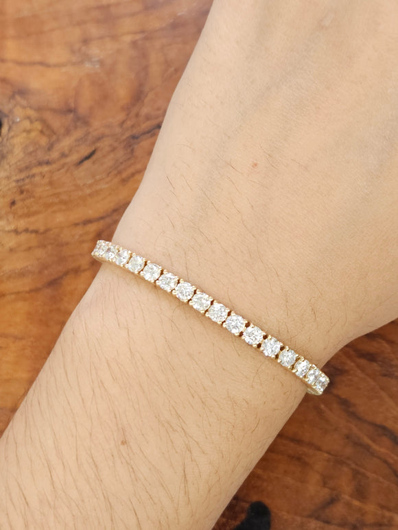 7.04 CT Lab 6.5 inches Yellow Tennis Bracelet