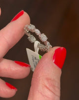 White Gold E/W set 1.98ct oval & marquise lab diamond ring