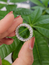 18k White Gold 5.95 Total Carat Weight Emerald Eternity Band