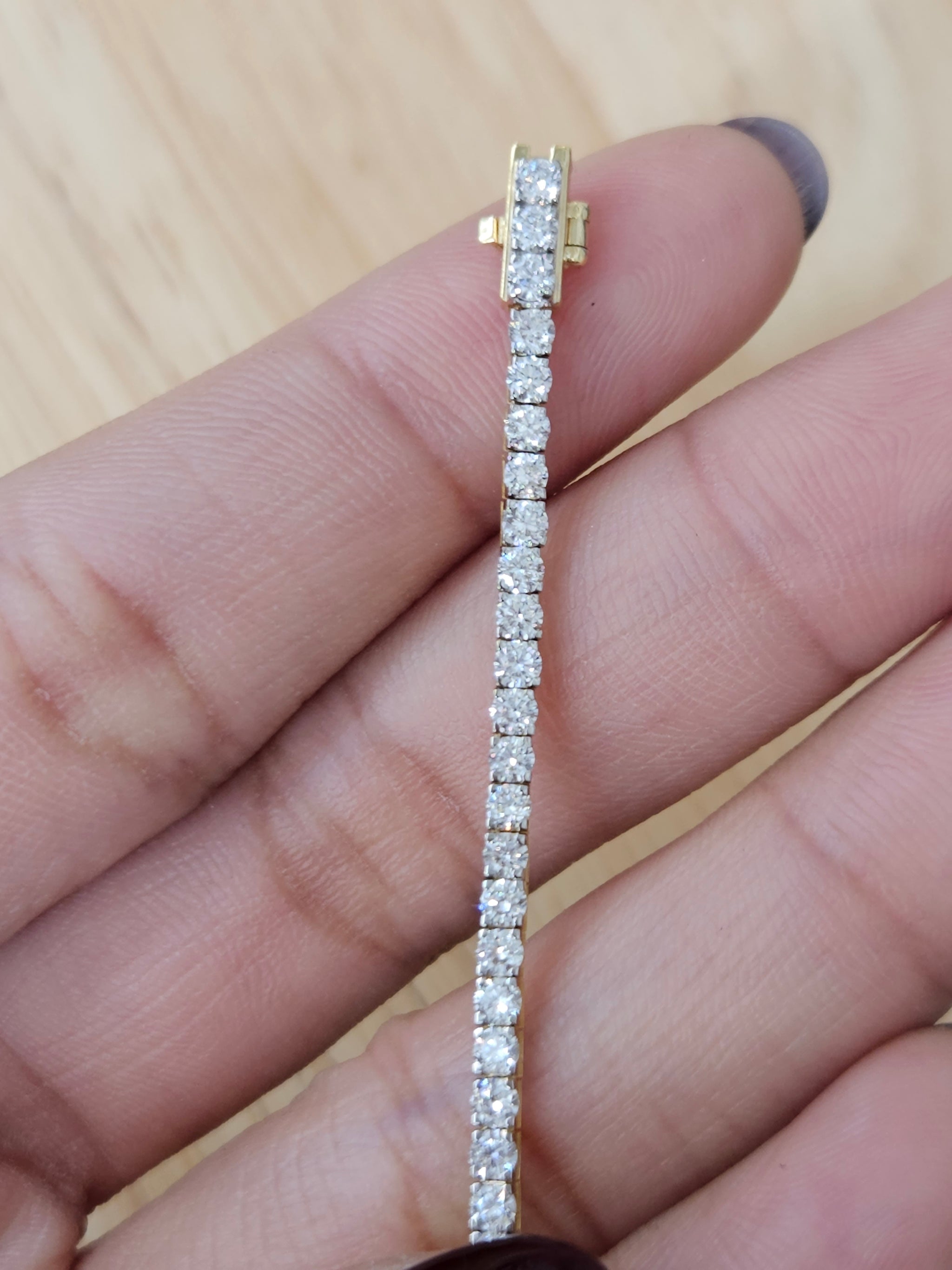 3 CT Lab Tennis Bracelet in Yellow Gold