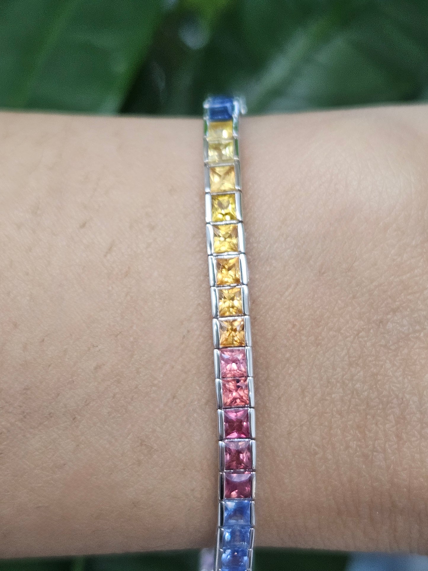 Natural Ombre Sapphire 7" Tennis Bracelet